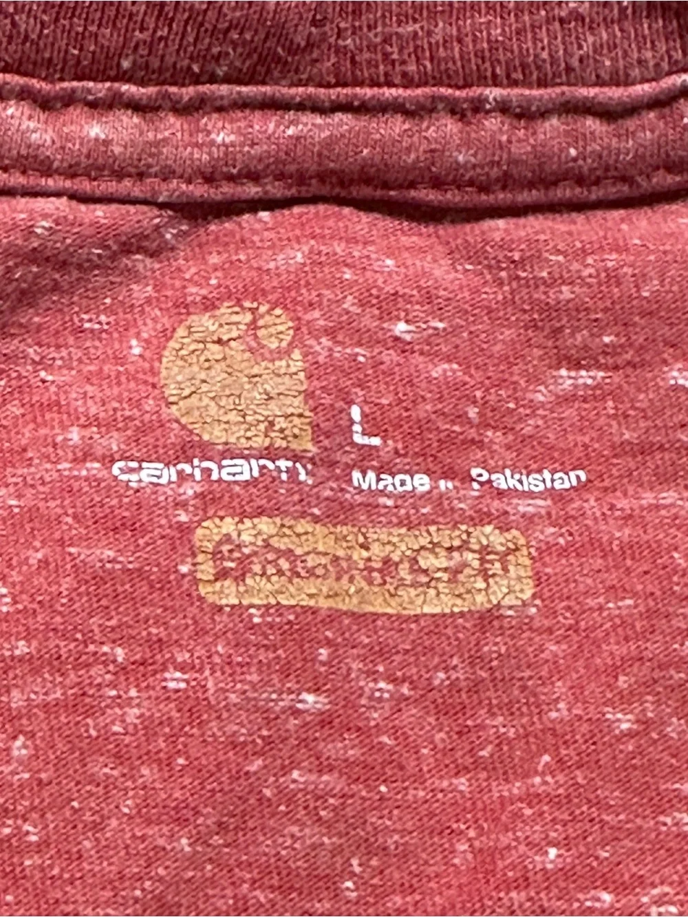 Carhartt Men's Heathered Red Short Sleeve Pocket Tee